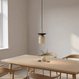 EGO 1-lichts hanglamp – Mokka beige hanglamp met lampenkap - zwart en mokka - Mooier Thuis