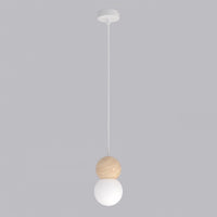 Loop hanglamp wit glas 1-lichts naturel