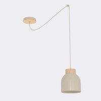 Kru hanglamp hout 1-lichts mokka