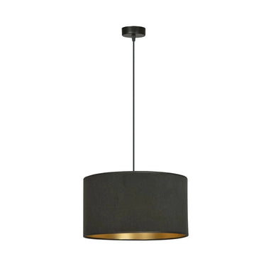 HILDE 1-lichts hanglamp - Zwart fluweel met goud