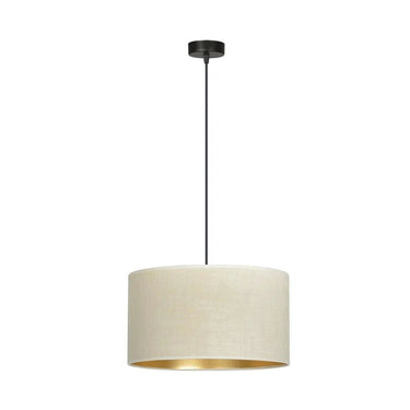 HILDE 1-lichts hanglamp - Zwart frame - Crème kap
