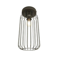 BARN 1-lichts plafondlamp - Zwart metaal draadkap - Mooier Thuis