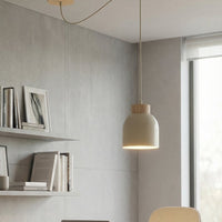 Kru hanglamp hout 1-lichts mokka