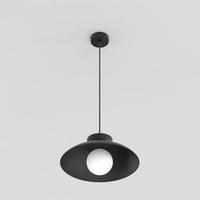 Mulan hanglamp wit glas 1-lichts zwart