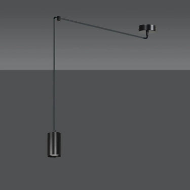 TRAKER 1-lichts hanglamp - Zwart metaal