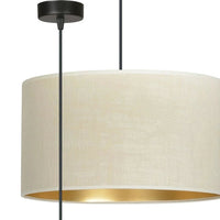 Emibig HILDE 1-lichts hanglamp - Zwart frame - Crème kap