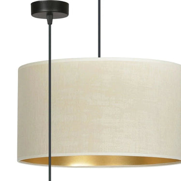 HILDE 1-lichts hanglamp - Zwart frame - Crème kap