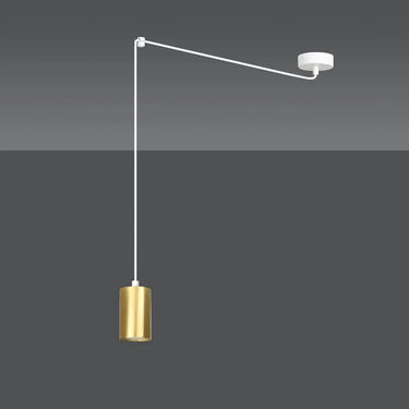 TRAKER 1-lichts hanglamp - Wit goud frame