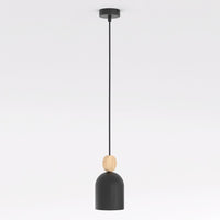 Mesi hanglamp hout 1-lichts zwart