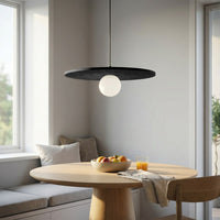 Calma hanglamp wit glas 1-lichts zwart