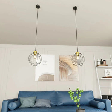 NANDO 1-lichts hanglamp - Zwart met goud