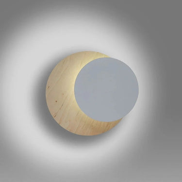 CIRCLE 1-lichts wandlamp – hout wit