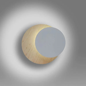 CIRCLE 1-flammige Wandleuchte – Holz weiß