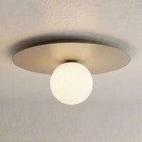 Solar plafondlamp opaalwit glas 1-lichts mokka