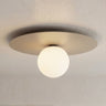 Mooier Thuis - Solar plafondlamp opaalwit glas 1-lichts mokka plafondlamp met ronde bol - metaal en glas