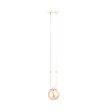 GLAM 1-lichts hanglamp - Amber glas - Wit frame