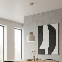 Vigo hanglamp hout 1-lichts wit