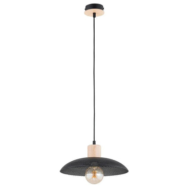 KOBE 1-lichts hanglamp - Zwart met hout