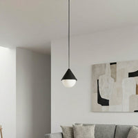 Giro hanglamp wit glas 1-lichts zwart