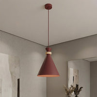 Zero hanglamp hout 1-lichts bordeaux
