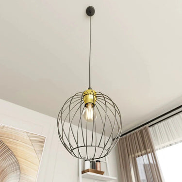 NANDO 1-lichts hanglamp - Zwart met goud