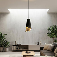 Moda hanglamp textiel 1-lichts zwart goud