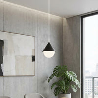 Giro hanglamp wit glas 1-lichts zwart