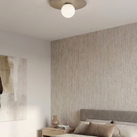 Solar plafondlamp opaalwit glas 1-lichts mokka