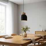 Vigo hanglamp hout 1-lichts zwart hanglamp met lampenkap - sfeervol in een Scandinavisch interieur