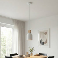 Mesi hanglamp hout 1-lichts wit