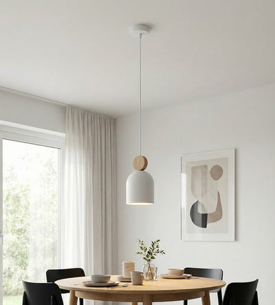 Mesi wood pendant lamp 1-light white