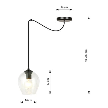 LEVEL 1-lichts hanglamp - Helder glas