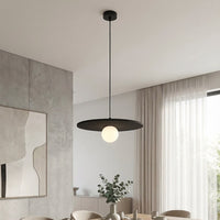 Calma hanglamp wit glas 1-lichts zwart