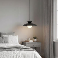 Mulan hanglamp wit glas 1-lichts zwart