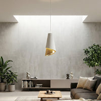 Moda hanglamp textiel 1-lichts wit goud