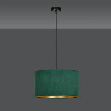 HILDE 1-lichts hanglamp - Groen fluweel - Zwart frame