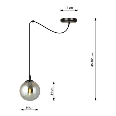 GIGI 1-lichts hanglamp - Smoked glas