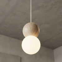 Loop hanglamp wit glas 1-lichts naturel