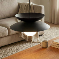 Nagoya hanglamp wit glas 1-lichts zwart