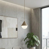 Giro hanglamp wit glas 1-lichts mokka