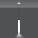KIBO 1-lichts hanglamp - Wit hanglamp met buisvorm - 8 cm breed