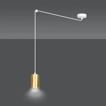 TRAKER 1-lichts hanglamp - Wit goud frame