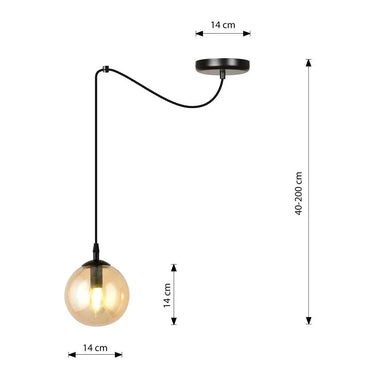 GIGI 1-lichts hanglamp - Amber glas
