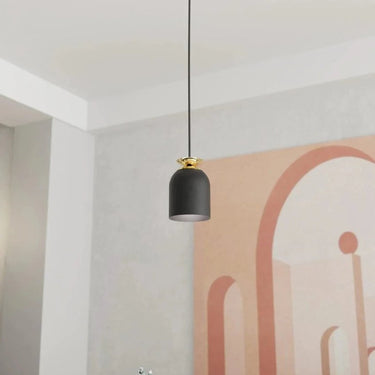 TARGET 1-lichts hanglamp - Zwart met gouden accent
