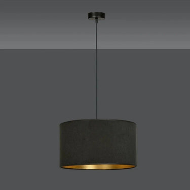 HILDE 1-lichts hanglamp - Zwart fluweel met goud