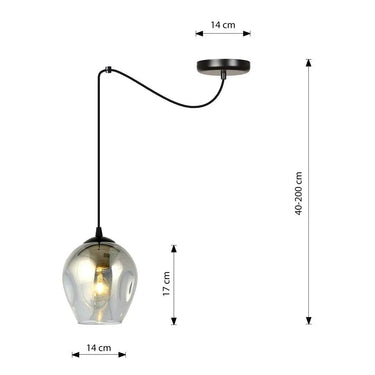 LEVEL 1-lichts hanglamp - Smoked glas