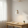 Kru hanglamp hout 1-lichts wit hanglamp met lampenkap - sfeervol in een Scandinavisch interieur