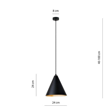 REBEL 1-lichts hanglamp - Zwart goud