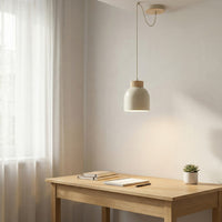 Kru hanglamp hout 1-lichts mokka