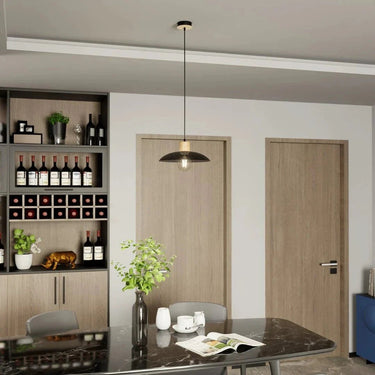 KOBE 1-lichts hanglamp - Zwart met hout